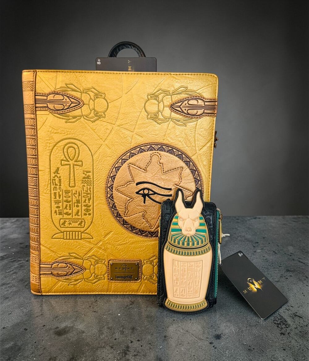 Loungefly The Mummy Book of the Living Backpack & Card Holder NWT